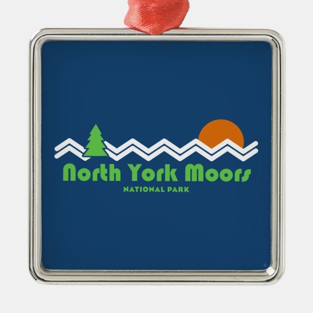 North York Moors National Park Retro Metal Ornament (Front)