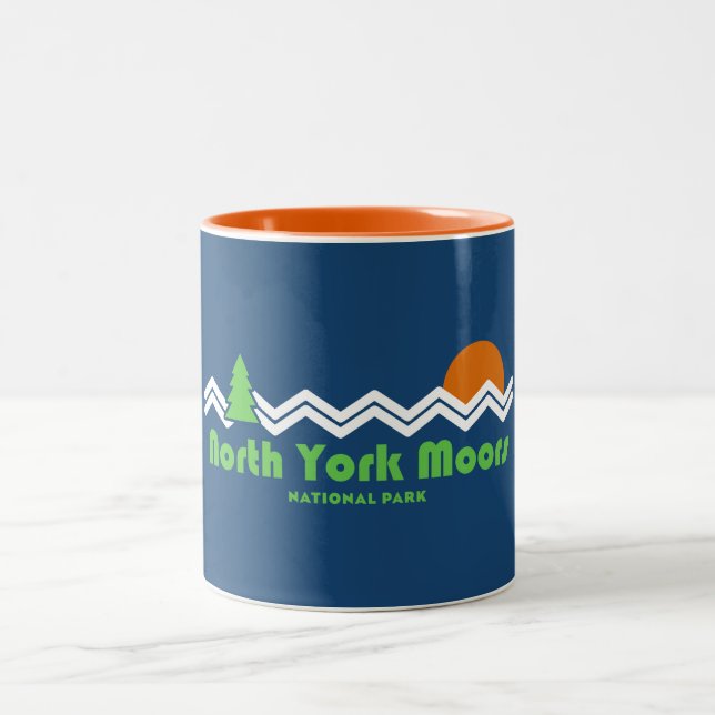 North York Moors National Park Retro Two-Tone Coffee Mug (Center)