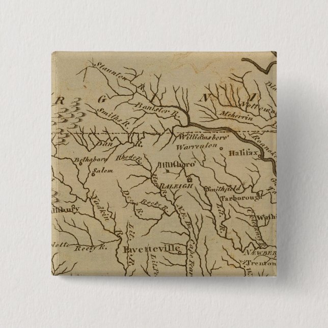 NorthCarolina 2 Inch Square Button (Front)