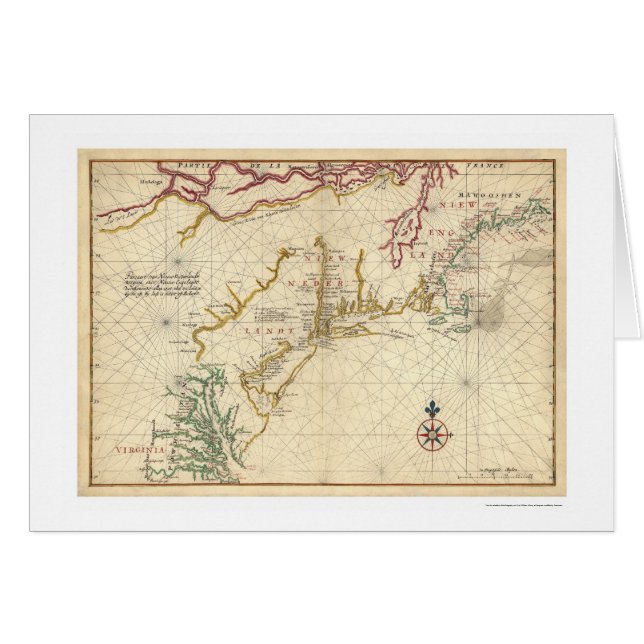Northeast Coast USA Map 1639 (Front Horizontal)