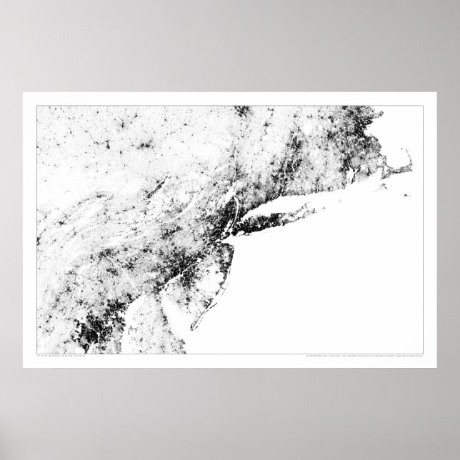 Northeast Corridor Census Dotmap Poster (Front)