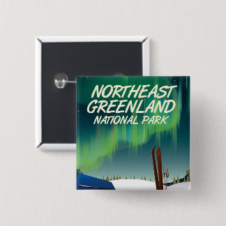 Northeast Greenland travel poster 2 Inch Square Button