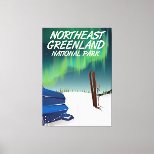 Northeast Greenland travel poster Canvas Print