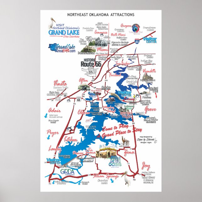 northeast OK attractions map Poster (Front)
