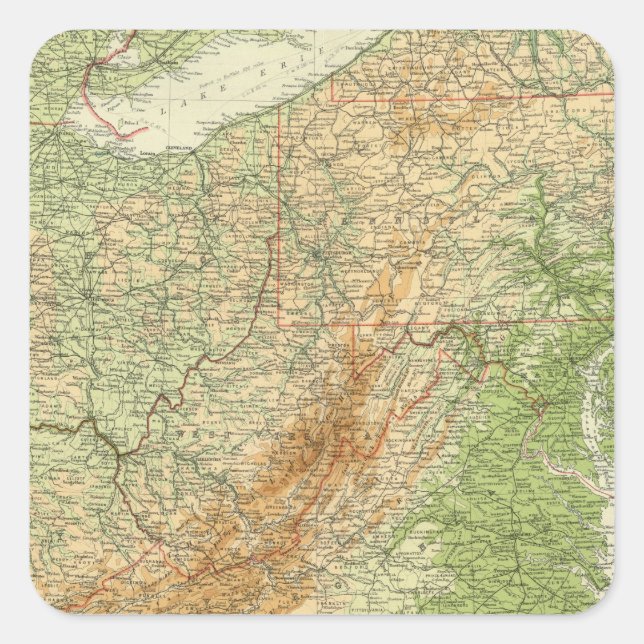 Northeastern states square sticker (Front)