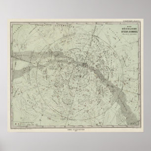 Norther Night Sky map Poster