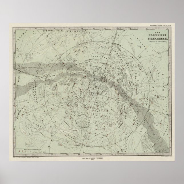 Norther Night Sky map Poster (Front)