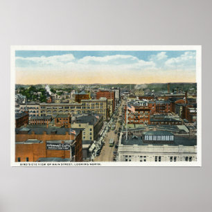 Northern Aerial View of Main Street Poster