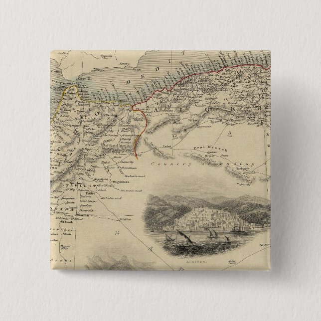 Northern Africa 2 Inch Square Button (Front)