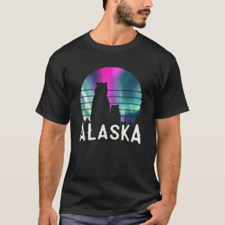 Northern Alaska Mama Bear Baby Polar Lights Viewin T-Shirt