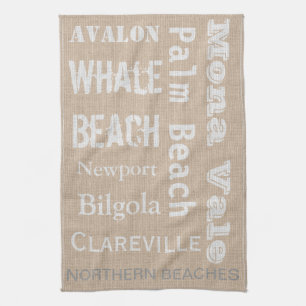 Northern Beaches linen-look Kitchen Towel