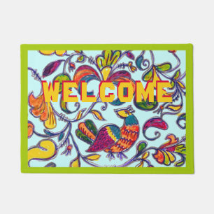 Northern Bird welcome colorful Doormat