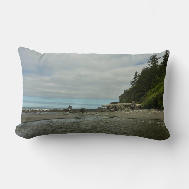 Northern California Coastline from Redwood Park Lumbar Pillow (Front)