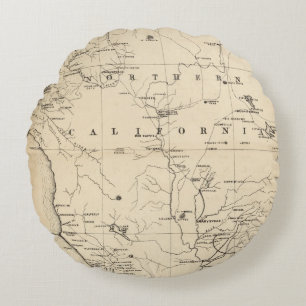 Northern California Round Pillow
