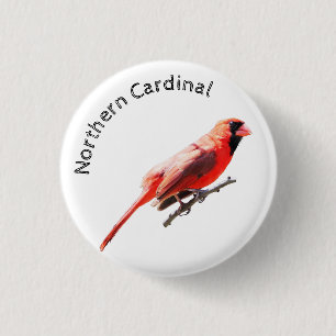 Northern Cardinal 1 Inch Round Button