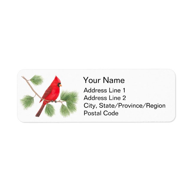 Northern Cardinal Address Labels (Front)