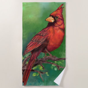 Northern Cardinal Beach Towel