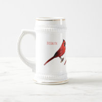 Northern cardinal bird cartoon illustration