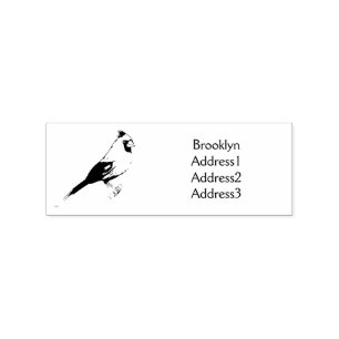 Northern cardinal bird cartoon illustration rubber stamp