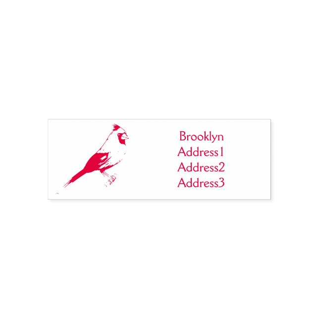 Northern cardinal bird cartoon illustration  self-inking stamp (Design)
