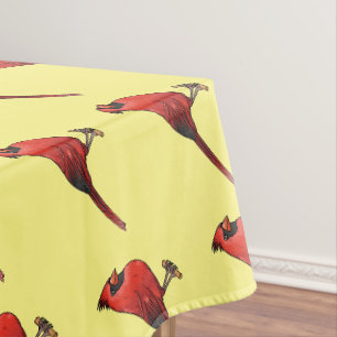 Northern cardinal bird cartoon illustration tablecloth