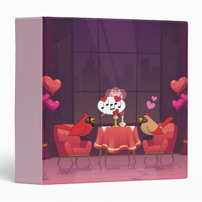 Northern Cardinal Birds Dinner Date Binder (Front/Spine)