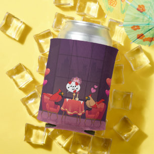 Northern Cardinal Birds Dinner Date Can Cooler