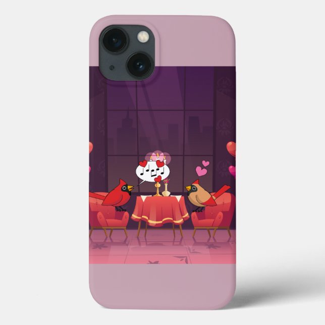 Northern Cardinal Birds Dinner Date Case-Mate iPhone Case (Back)