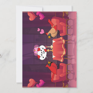 Northern Cardinal Birds Dinner Date Holiday Card