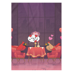 Northern Cardinal Birds Dinner Date Tablecloth