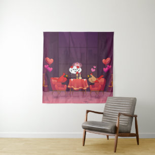Northern Cardinal Birds Dinner Date Tapestry