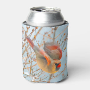 Northern Cardinal Flying - Original Photograph Can Cooler
