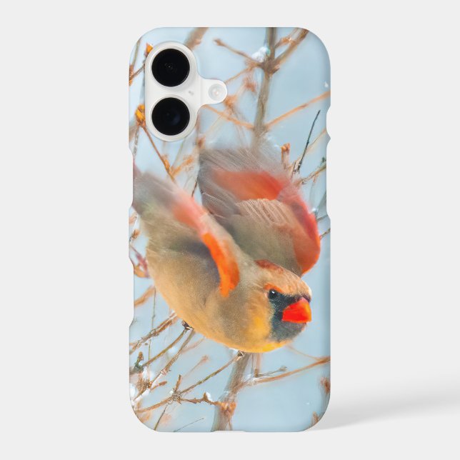 Northern Cardinal Flying - Original Photograph iPhone Case (Back)