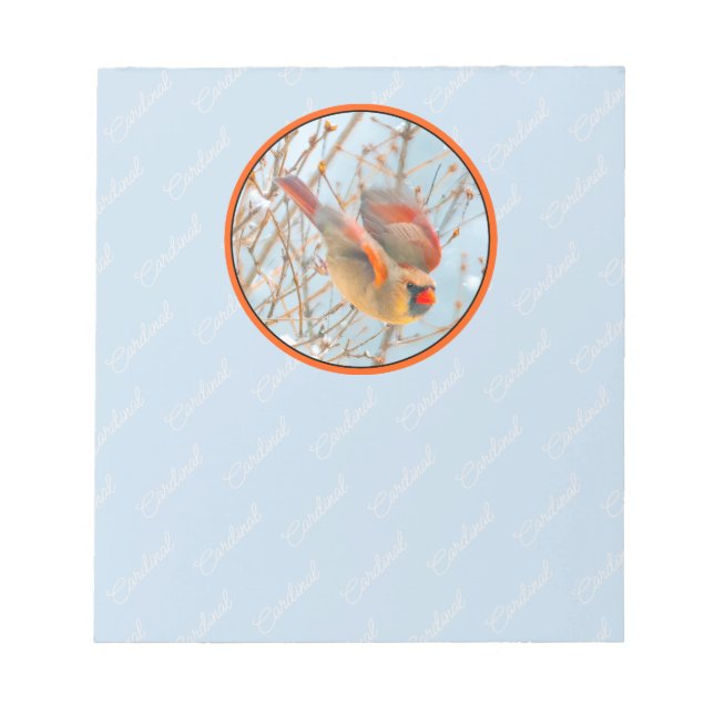 Northern Cardinal Flying - Original Photograph Notepad (Front)