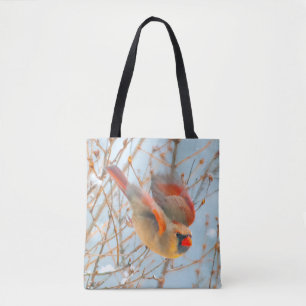 Northern Cardinal Flying - Original Photograph Tote Bag