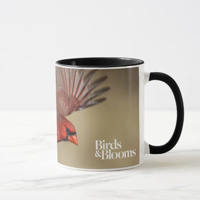 Northern Cardinal In Flight Mug (Right)
