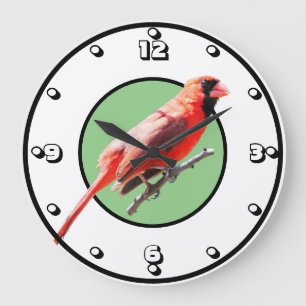 Northern Cardinal Large Clock