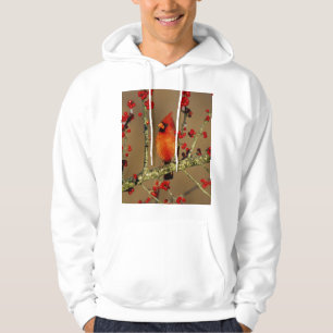 Northern Cardinal male perched, IL Hoodie