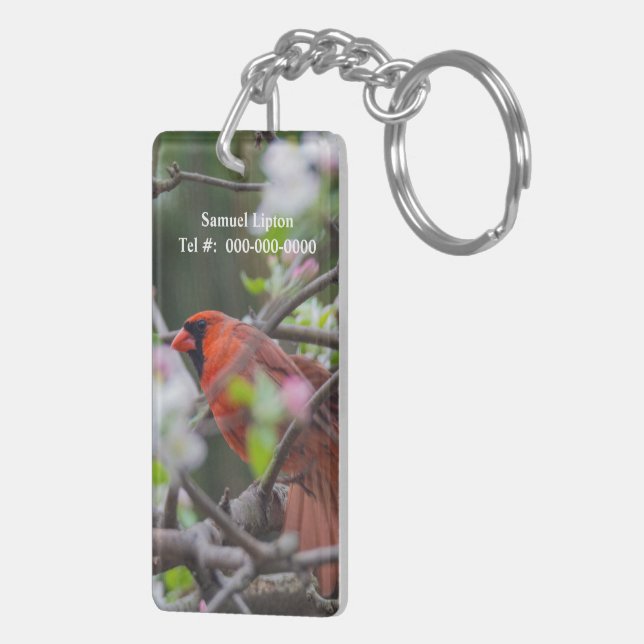 Northern Cardinal Pair Keychain (Back Right)
