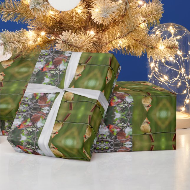 Northern Cardinal Pair Wrapping Paper (Holidays)