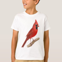 Northern Cardinal Red Bird Kids T-Shirt