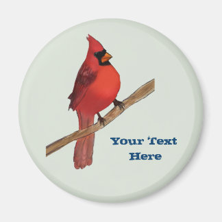 Northern Cardinal Red Bird Magnet