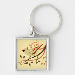 Northern Cardinal Songbird Keychain
