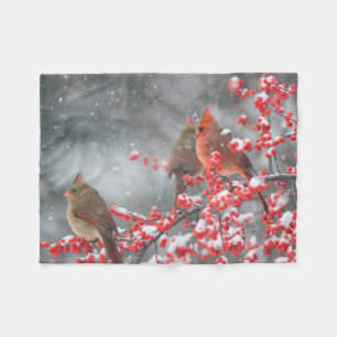 Northern Cardinals Marion, Illinois Fleece Blanket