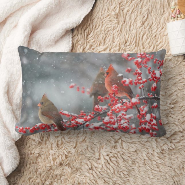 Northern Cardinals | Marion, Illinois Lumbar Pillow (Blanket)