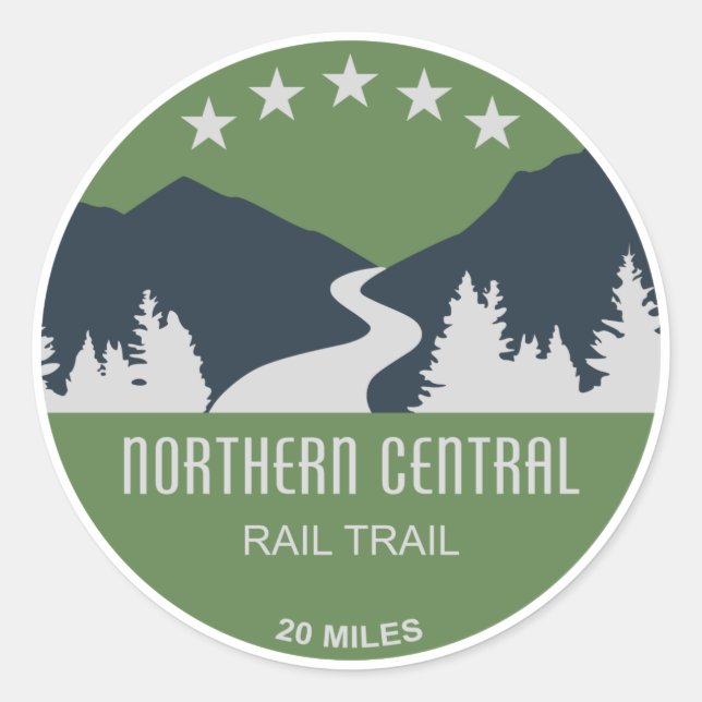 Northern Central Rail Trail Classic Round Sticker (Front)