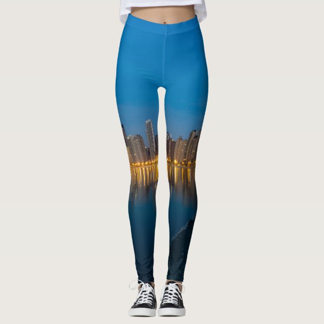 Northern Chicago Cityscape Leggings (Front)