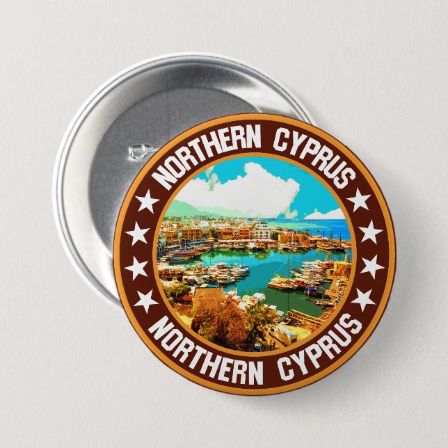 Northern Cyprus                                    3 Inch Round Button (Front & Back)