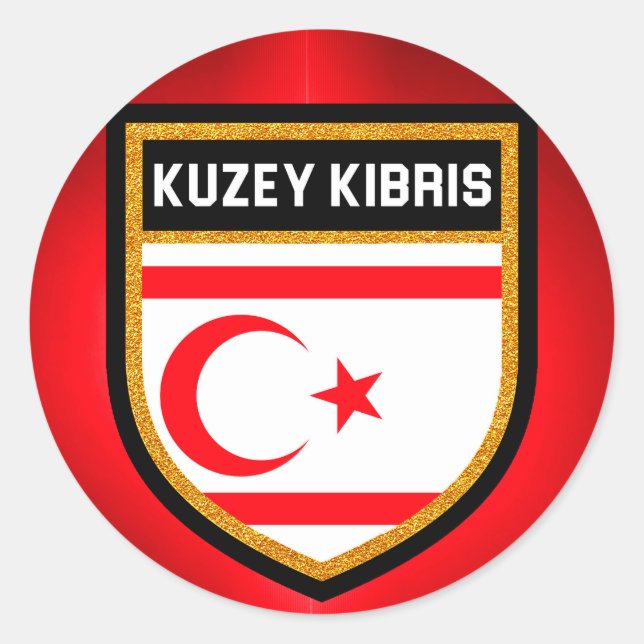 Northern Cyprus Flag Classic Round Sticker (Front)