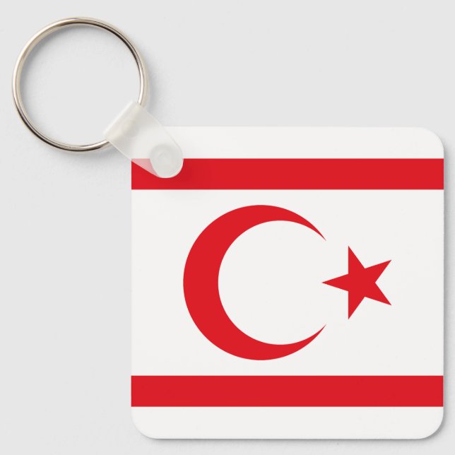 Northern Cyprus Flag Keychain (Front)